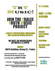 The Tralee Youth Music Project (Try Music!)